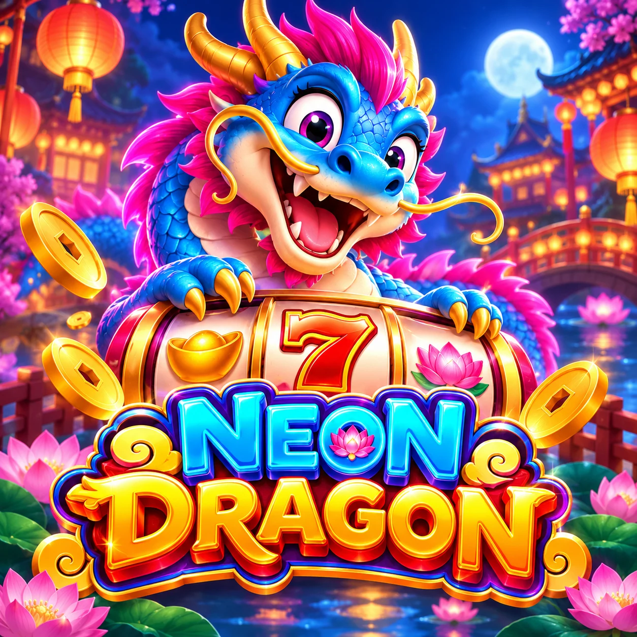 Neon Dragon game concept artwork